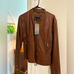 Bernardo Mahogany Faux Leather Jacket